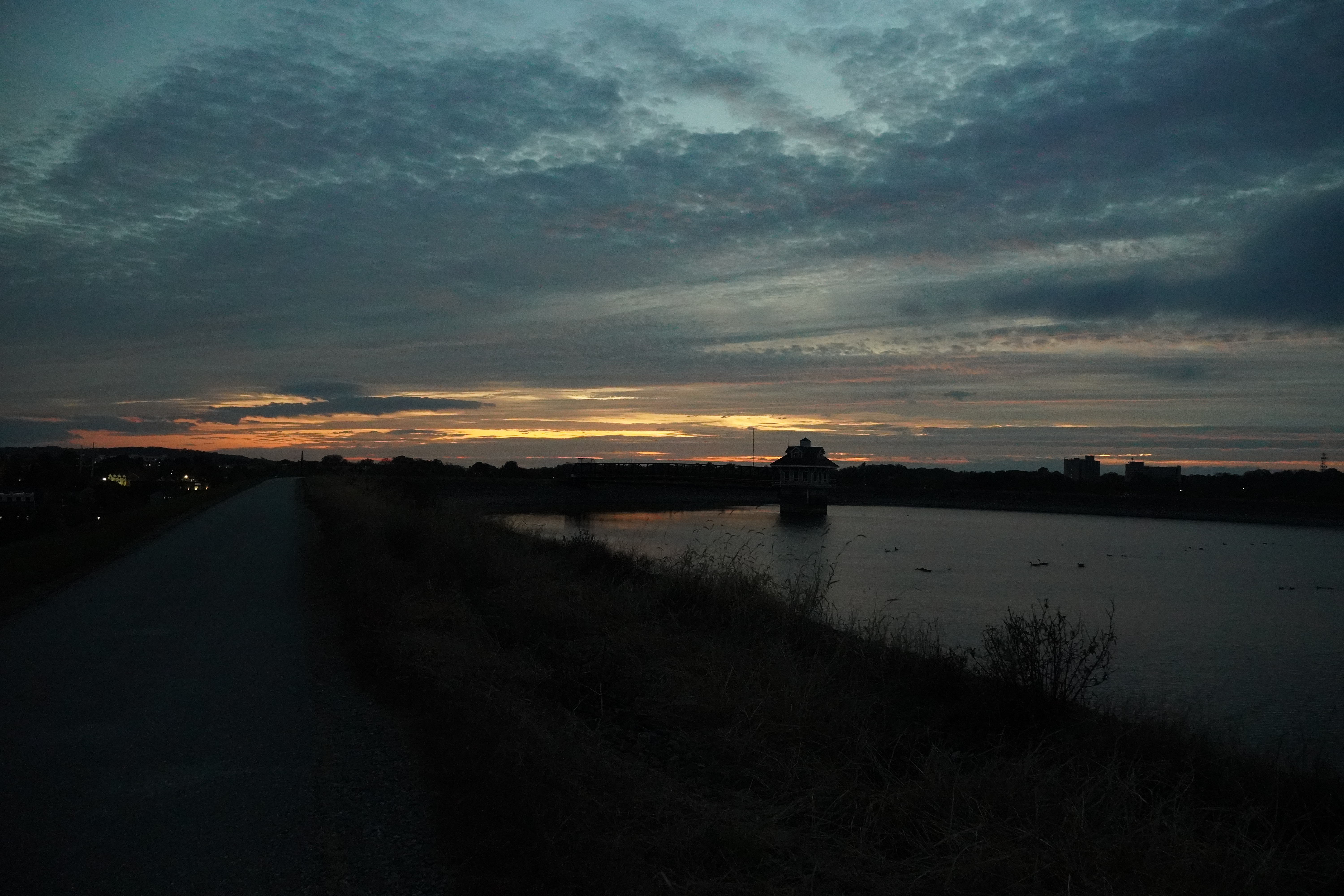 Sunset over river